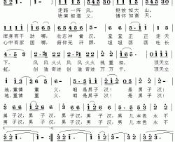 男子汉简谱-方富俊词 方翔曲