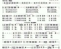 醉了三江一路把歌唱简谱-孔庆学演唱-张贵元/张贵元词曲