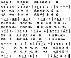 边关雪简谱-李晓军词 周善儒曲