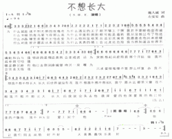 不想长大---可听简谱