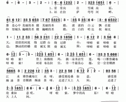 美丽西藏简谱-泽旺多吉演唱-胡成彪/张友殿词曲