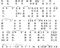 离别的泪花简谱-刘元椿词/朱康勤曲