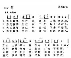 军歌金曲：当兵就要当红军简谱