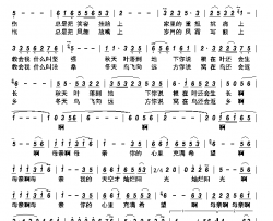 唱给母亲的歌简谱-马庆红演唱-季旭/季旭词曲