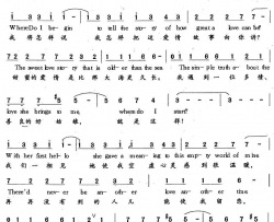 LoveStort爱情的故事中英文对照[美]简谱