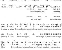 非洲女神简谱-季夏词 施其仁曲、中英文对照版