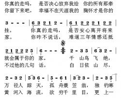 你真的走吗简谱-吴德泉词/吴德泉曲