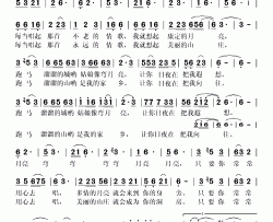 新康定情歌王月旺词张兰光曲简谱-田歌演唱-王月旺/张兰光词曲