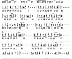 脸蛋蛋烫了哥哥的手简谱-李先锋演唱-曹军民/李先锋词曲