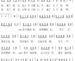傣乡我的家简谱-杨军词/李素梅曲