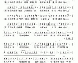 你是我的爱简谱-雪山朗玛组合演唱-张超/余恒锋词曲