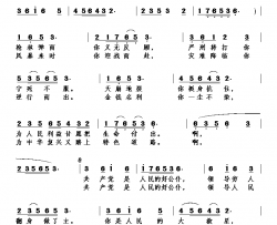 共产党是人民的好公仆刘北休音频版简谱-刘北休演唱-刘岐山/刘北休词曲