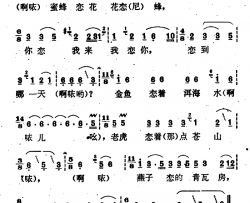 蜜蜂恋花花恋蜂云南白族民歌简谱