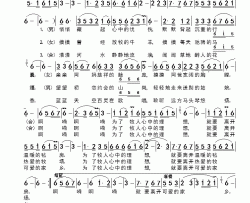 别离草原简谱-对唱孙忠全、索伦高娃-