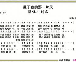 属于我的那一片天简谱