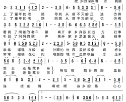 故乡的路简谱-包青海演唱-南美/文志词曲