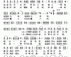 月光下的泸沽湖简谱-欧阳丽梅演唱-金鸿为/张金云词曲