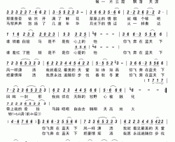 飞奔蓝天下       简谱-蒋才胜词/蒋才胜曲姜姿伢-