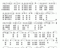 请你快到草原来简谱-马尔康姑娘组合演唱-巴山/陈川词曲