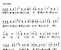 四平腔云南民歌：简谱