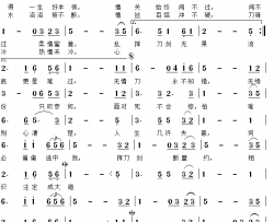 小李飞刀简谱(歌词)-演唱罗文演唱-谱友玩音乐的辉哥上传