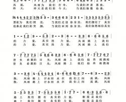 风雨路上简谱-曹继安演唱-董力/曹蓉词曲