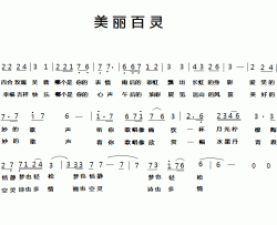 美丽百灵简谱