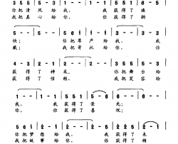 获得梁和平词王原平曲获得梁和平词 王原平曲简谱-董研峰演唱-梁和平/王原平词曲