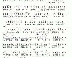 爱恋的岁月简谱-王莹、朱跃明演唱-翟东潮/杜长江词曲