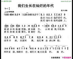 我们生长在灿烂的年代简谱