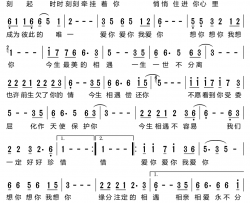 缘分注定的相遇简谱-李易晓演唱-叶子/龙少也词曲