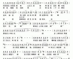 雪中炊烟简谱-萨日娜演唱-古弓制作曲谱