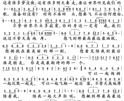 天高地厚简谱-信演唱-孙世彦曲谱