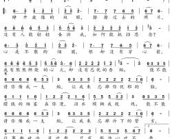 借我一支烟简谱-王峰歌曲-独行侠曲谱