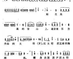 高高雪山迎太阳简谱-任明铮词/罗正鑫曲
