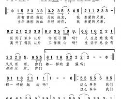 当过兵的战友干一杯简谱-小曾颂今词/小曾颂今曲