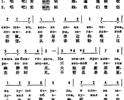 [前苏联]歌唱吧，美丽的姑娘中俄文对照简谱