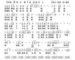梦中的香格里拉简谱-刘建东演唱-陈政立/郑奇峰词曲