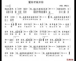 爱你才放开你简谱-王艺涛演唱