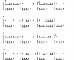 血染的风采钢琴简谱-数字双手-苏越