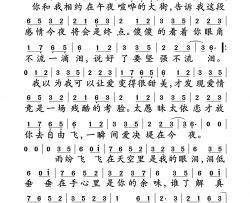 分飞简谱-徐怀钰演唱-黄郁/陈国华词曲