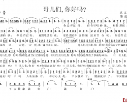 哥儿们，你好吗？简谱-龙文胜词/陈旭强曲