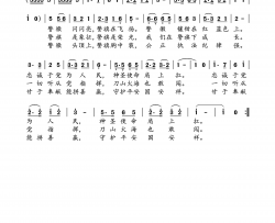 警旗飞扬简谱-刘昌贵演唱-彭跃军/彭跃军词曲