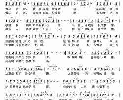 美麗的大草原简谱-韩广英演唱-王景/牛世强词曲