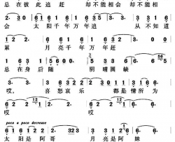 太阳，月亮简谱