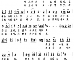 哈尼的家乡在哪里晴程词雷嘉曲简谱