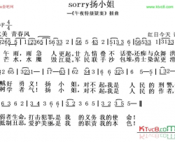 sorry扬小姐简谱-红日今天演唱