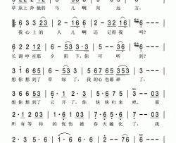 想你想到草绿了简谱-格格演唱