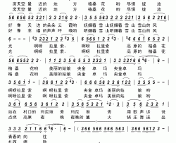 高原格桑花简谱-华永芳演唱-杜平/吴基哲词曲