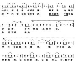 心中的恋曲简谱-朱麟肖舞 词/田华云曲